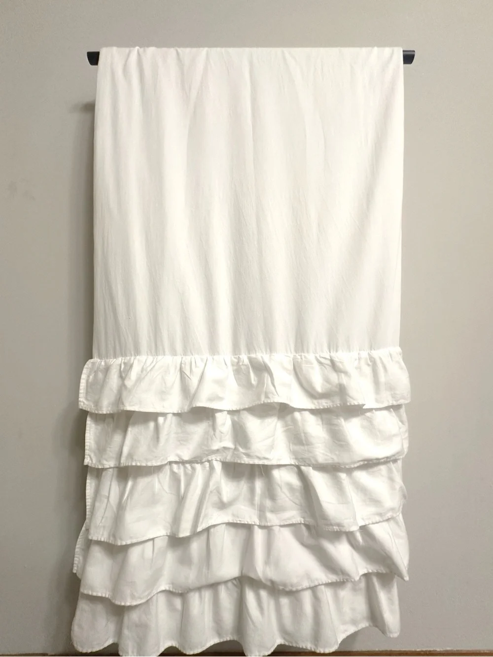 Pottery Barn Kids // White Tiered Ruffled Blackout Curtain -Set of 2 (43